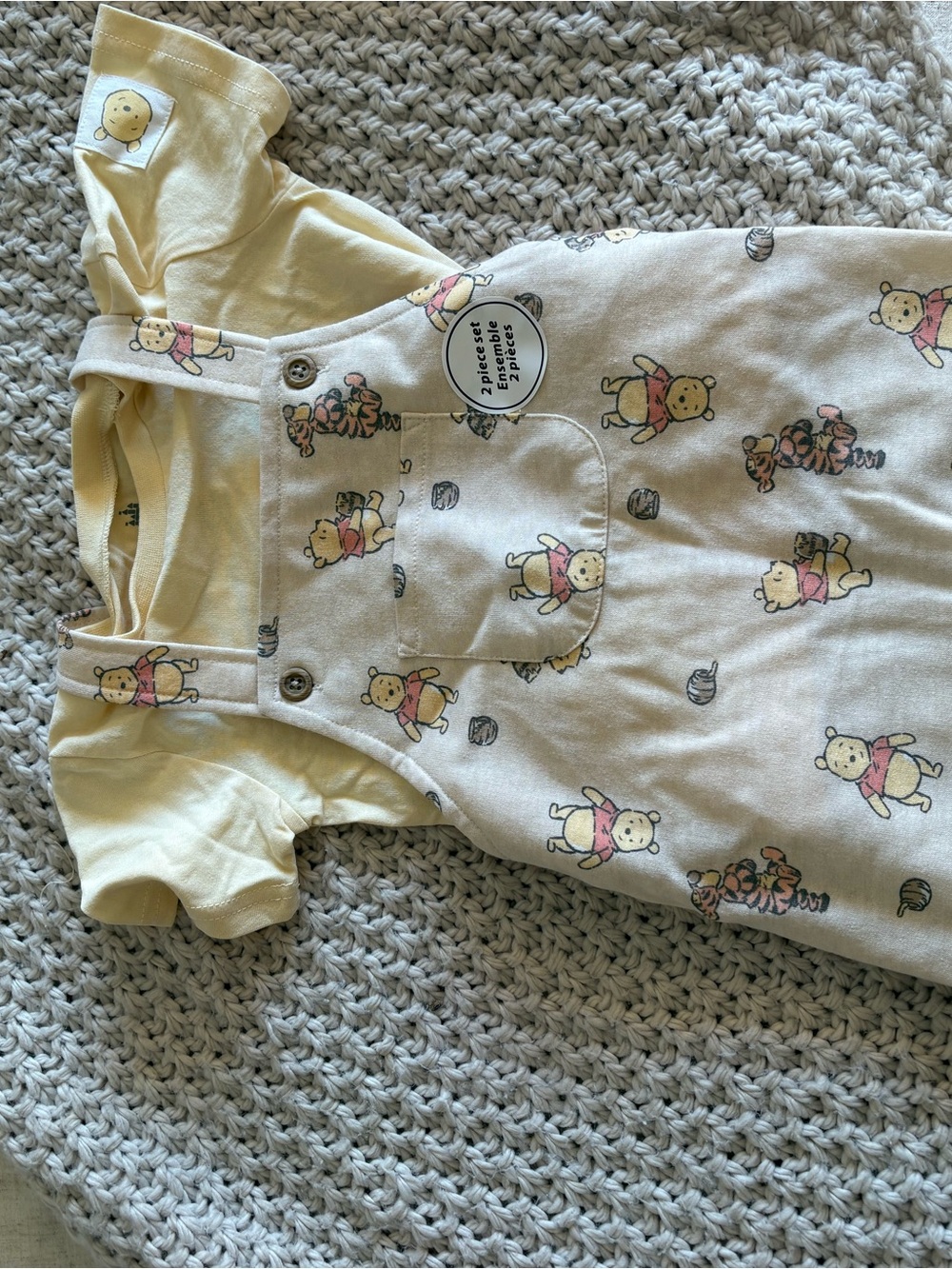 Disney Yellow and Cream Winnie the Pooh 2-Piece Matching Set